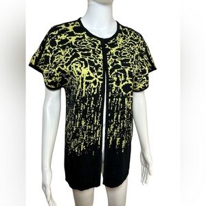 Ming Wang Black and Yellow Cardigan Sweater